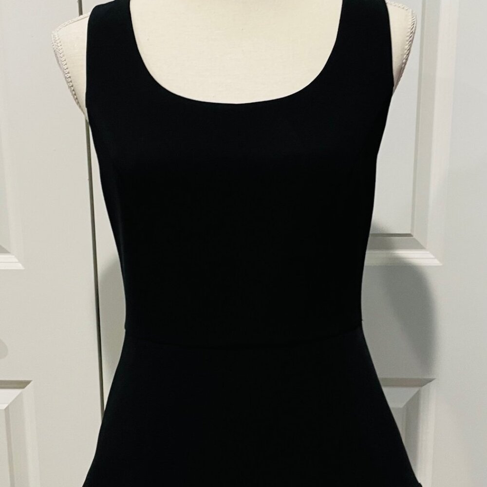 Rag & Bone Black Pleated Peplum Tank Top